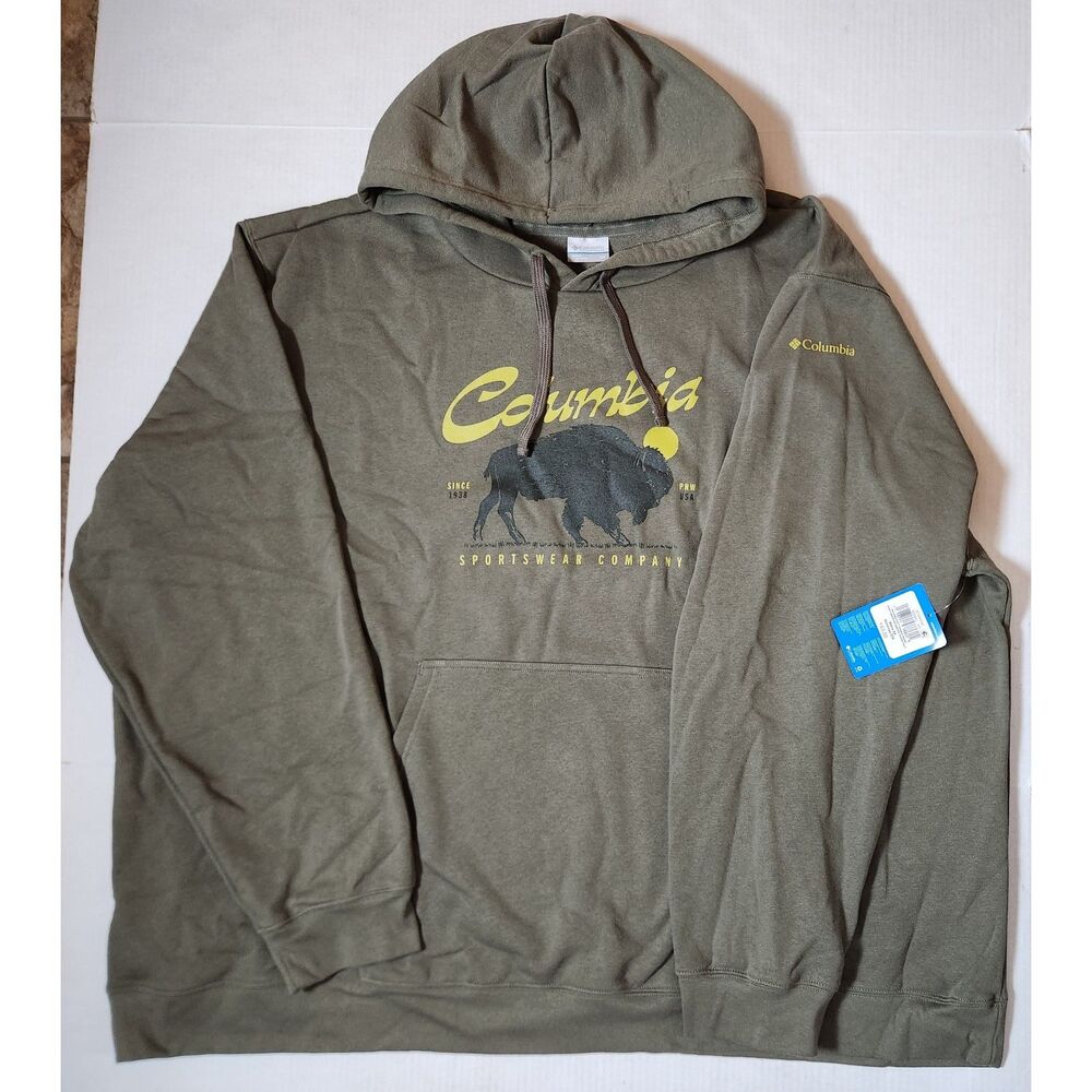 Columbia Men’s Trek Graphic Hoodie 5X 5XL Stone Green